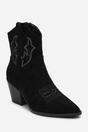 Black Seraphina Cowboy Boots Ankle Length Western Block Heel, Image 2 of 5