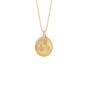 Gold Moon Embossed Silhouette Sterling Silver Medal Necklace, Image 1 of 3