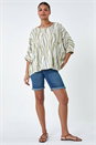 Ivory Animal Button Back Batwing Top, Image 2 of 5