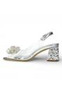 Silver Womens Block Heel Sandals - Marlene 12, Image 5 of 7