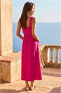 CERISE Buttoned Tie Waist Midi Dress, Image 2 of 4