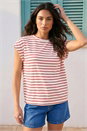 Red Soft Touch Stripe Stretch Top, Image 1 of 4