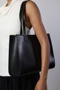 Black Bailee Double Handle Tote Bag with Central Fastening, Image 6 of 6