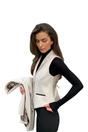 Cream Infinity Leather Cream Women's Cream Wool Blend Tweed Waistcoat, Image 3 of 4