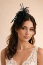 Black Rosette Bow Fascinator in Black, Image 1 of 2