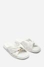 White Brooklyne Twist Open Toe Slide On Sandals, Image 4 of 6