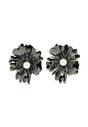 Black AVANT-GARDE PARIS Black Floral Pearl Stud Earrings In Light Pink, Image 1 of 5