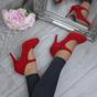 Red AJVANI Red High Heel Mary Jane Court Shoes, Image 5 of 6
