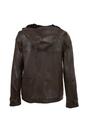 Khaki Ashwood Leather Khaki 'Nicola' Real Leather Hooded Jacket Women Coat, Image 4 of 5