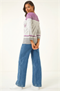 Ivory  Floral Stripe Knit Jumper, Image 2 of 6