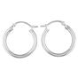 Silver Sterling Silver 20mm Sleeper Creole-Hinged Hoop Earrings, Image 1 of 2