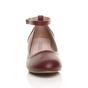 Burgundy Low Block Heel Ankle Strap Court Shoes, Image 6 of 6