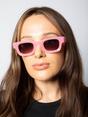 Pink Matte Square Sunglasses in Pink, Image 6 of 6