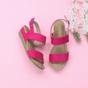 Fuchsia Low Wedge Heel Strappy Slingback Sandals, Image 4 of 6