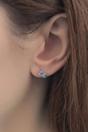 Silver Sterling Silver Moonstone Stud Earrings, Image 2 of 3