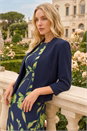 Navy  3/4 Sleeve Rochette Jacket, Image 1 of 4
