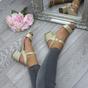 Gold AJVANI Gold Mid Block Heel Strappy Sandals, Image 5 of 6