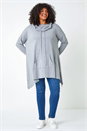 Grey Curve Cowl Neck Relaxed Stretch Tunic Top, Image 2 of 5