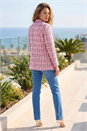 Pink Double Breasted Boucle Jacket, Image 3 of 4