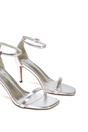 Silver XY LONDON Silver 'Emma' Strappy Stiletto High Heels With Ankle Strap, Image 3 of 6