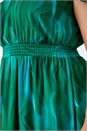 Green Curve Abstract Shirred Maxi Dress, Image 4 of 5