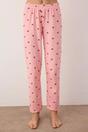 Pink WOVCOR Pink Cherry Embroidered Zip Neck Long Sleeve Waffle Knit Pyjama Set, Image 2 of 3