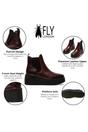 Red Womens Heel Ankle Platform Boots-HELY268, Image 3 of 5