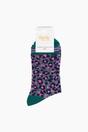 Multi Leopard Print Combed Cotton Sheer Pop Socks in Green/Pink, Image 4 of 4