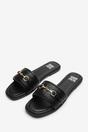Black 'Natalie' Sliders With Geometric Strap, Image 3 of 5