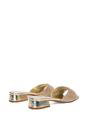 Gold XY LONDON Gold 'Seren' Low Heel Sandal Mules With Diamante Details, Image 4 of 6