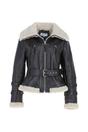 Chocolate '2420' Ladies Leather Aviator Jacket With Oversized Fur Collar, Image 2 of 5