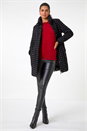 Black Dogtooth Flock Coat, Image 2 of 5