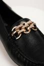 Black iKrush Black Olivia Womens Rhinestone Chain Loafers, Image 6 of 8