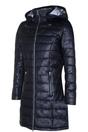 Black Womens Leather Puffer Parka Jacket-Andri, Image 2 of 4