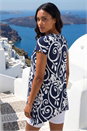 Navy  Floral Print Hanky Hem Tunic Top, Image 3 of 4