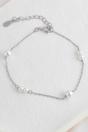 Silver Sterling Silver Faux Pearl Bracelet, Image 1 of 2