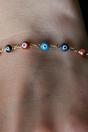 Gold Turkish Evil Eye Bead Bracelet Adjustable, Image 2 of 2