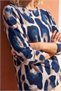 Navy  Petite Animal Print Top, Image 4 of 4