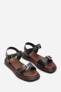 Dark Brown Where's That From Dark Brown Circa Flatform Double Buckle Black Sandal, Image 4 of 6