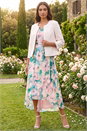 Light Pink 3/4 Sleeve Tailored Jacquard Jacket, Image 2 of 4
