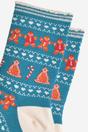 Aqua Gingerbread Fair Isle Bamboo Socks, Image 3 of 4