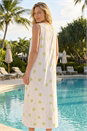 Lime Cotton Palm Print Pocket Midi Dress , Image 3 of 4