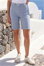 Light Grey Turn Up Stretch Shorts, Image 2 of 4