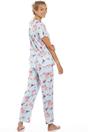 Light Blue Camille Lingerie Light Blue Lightweight Floral Print Pyjama Set, Image 4 of 5