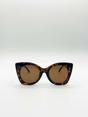 Brown Oversized Round Cat-Eye Sunglasses, Image 2 of 6