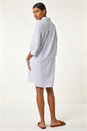 Light Blue  Pinstripe Shirt Dress, Image 3 of 5