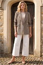 Brown Tweed Double Breasted Blazer, Image 2 of 5