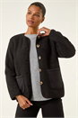 Black Fleece Front Pocket Jacket, Image 5 of 6