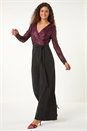 Magenta Sequin Wrap V-Neck Stretch Jumpsuit, Image 3 of 6