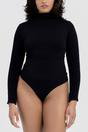 Black Turtle Neck Sculpting Bodysuit, Image 3 of 5